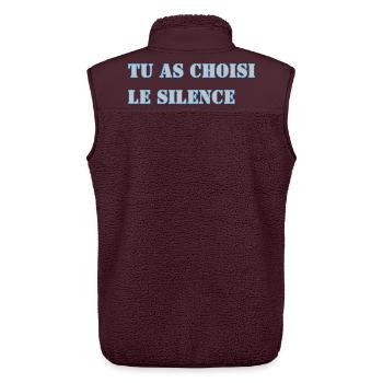 TU AS CHOISI LE SILENCE - Veste sans manches sherpa unisexe Stanley/Stella - maroon - Dos - AI Model Male 178 light (178cm)