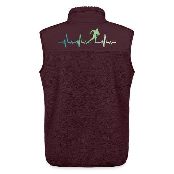 Rugby Heartbeat Rugby Player Gift - Unisex Sherpa Gilet by Stanley/Stella - maroon - Back - AI Model Male 178 light (178cm)