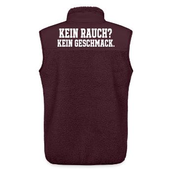 Kein Rauch Kein Geschmack Spruch Grill Motiv - Unisex Sherpaweste von Stanley/Stella - Maroon - Hinten - AI Model Male 178 light (178cm)
