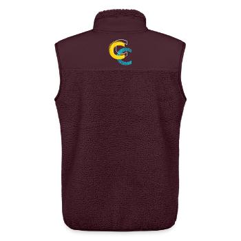 Initial letter C - Unisex Sherpa Gilet by Stanley/Stella - maroon - Back - AI Model Male 178 light (178cm)