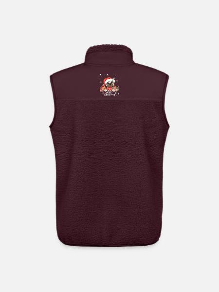Dog Christmas - Unisex Sherpa Gilet by Stanley/Stella - maroon