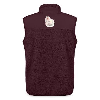 Hafenruhe – Kleines Boot im Morgenlicht - Unisex Sherpaweste von Stanley/Stella - Maroon - Hinten - AI Model Male 178 light (178cm)