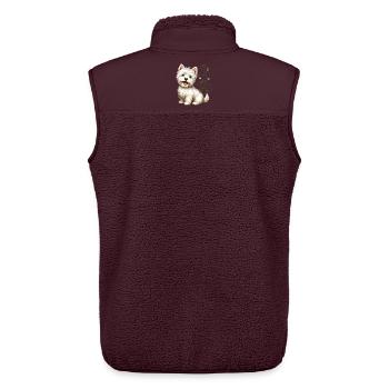 Westie Bestie Design du mignon West Highland Terrier - Veste sans manches sherpa unisexe Stanley/Stella - maroon - Dos - AI Model Male 178 light (178cm)