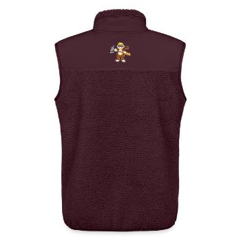 Monkey Craftsman Hammer Craft - Unisex Sherpa Gilet by Stanley/Stella - maroon - Back - AI Model Male 178 light (178cm)