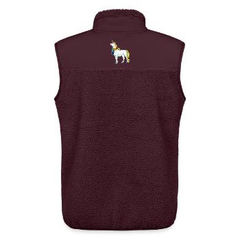 Einhorn Schal Regenbogen - Unisex Sherpaweste von Stanley/Stella - Maroon - Hinten - AI Model Male 178 light (178cm)