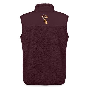 Giraffe Wildnis Safari Afrika Wilde Süße Giraffen - Unisex Sherpaweste von Stanley/Stella - Maroon - Hinten - AI Model Male 178 light (178cm)