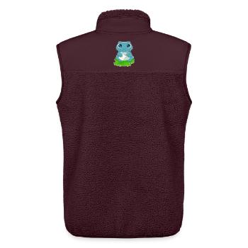 Frog Student Paper School - Unisex Sherpa Gilet by Stanley/Stella - maroon - Back - AI Model Male 178 light (178cm)