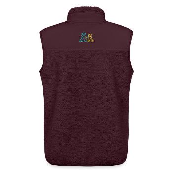 Partenaires de coeurs de la Saint-Valentin Licornes de la Saint-Valentin - Veste sans manches sherpa unisexe Stanley/Stella - maroon - Dos - AI Model Male 178 light (178cm)