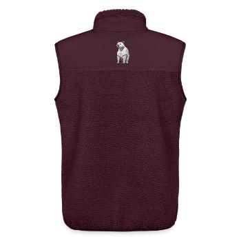 Dessin au trait géométrique de l’ours - Veste sans manches sherpa unisexe Stanley/Stella - maroon - Dos - AI Model Male 178 light (178cm)