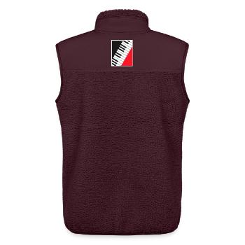 Klavier-Keyboard-Posterkunst - Unisex Sherpaweste von Stanley/Stella - Maroon - Hinten - AI Model Male 178 light (178cm)