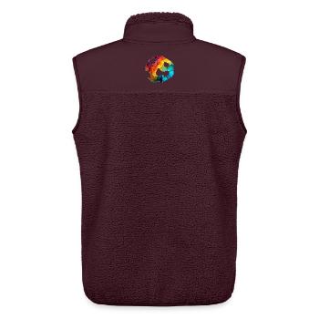 NR. 9 FUßBALLER NUMMER 9 FUßBALL 9. GEBURTSTAG - Unisex Sherpaweste von Stanley/Stella - Maroon - Hinten - AI Model Male 178 light (178cm)