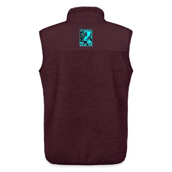 Boombox Laut 85 Neon Retro - Unisex Sherpaweste von Stanley/Stella - Maroon - Hinten - AI Model Male 178 light (178cm)