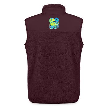 DINO 9 JAHRE DINOSAURIER 9. GEBURTSTAG - Unisex Sherpaweste von Stanley/Stella - Maroon - Hinten - AI Model Male 178 light (178cm)