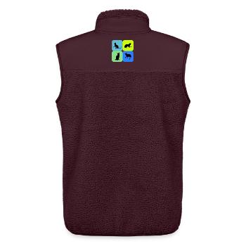 Katze Katze Katze Katze Katze Katze, Geschenk - Unisex Sherpaweste von Stanley/Stella - Maroon - Hinten - AI Model Male 178 light (178cm)