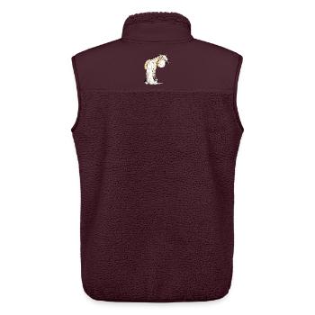 Goldiger Norweger - Fjordpferd - Unisex Sherpaweste von Stanley/Stella - Maroon - Hinten - AI Model Male 178 light (178cm)
