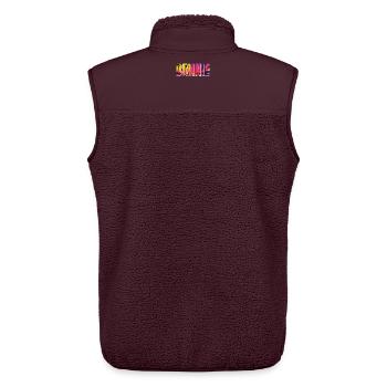 Partnerlook | Bonnie Clyde Beziehung Liebling Paar - Unisex Sherpaweste von Stanley/Stella - Maroon - Hinten - AI Model Male 178 light (178cm)