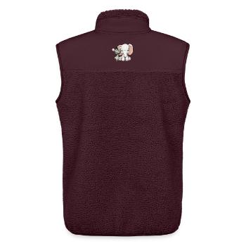Éléphant et zèbre - Veste sans manches sherpa unisexe Stanley/Stella - maroon - Dos - AI Model Male 178 light (178cm)
