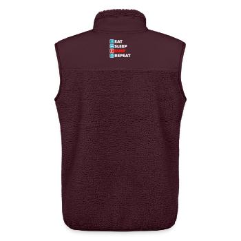 Eat Sleep Surf Repeat - Unisex Sherpa Gilet by Stanley/Stella - maroon - Back - AI Model Male 178 light (178cm)