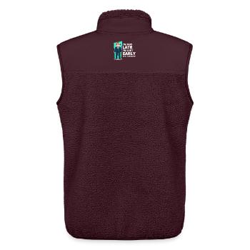 Sloth Mammals Humorous Statement Slow - Unisex Sherpa Gilet by Stanley/Stella - maroon - Back - AI Model Male 178 light (178cm)