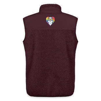 Gay Tier Pinguin Regenbogen Herz - Unisex Sherpaweste von Stanley/Stella - Maroon - Hinten - AI Model Male 178 light (178cm)
