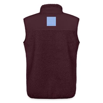 karierte muster, Leinenstoffmuster Gitteroptik - Unisex Sherpaweste von Stanley/Stella - Maroon - Hinten - AI Model Male 178 light (178cm)