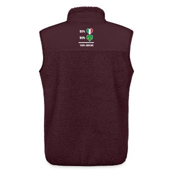 100% fantastische Flaggen von Brasilien und Italien - Unisex Sherpaweste von Stanley/Stella - Maroon - Hinten - AI Model Male 178 light (178cm)