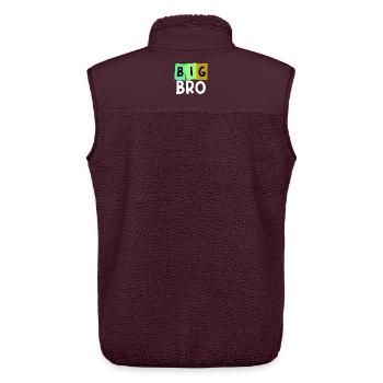 Großer Bruder Bruderherz Bro Statement Geschwister - Unisex Sherpaweste von Stanley/Stella - Maroon - Hinten - AI Model Male 178 light (178cm)