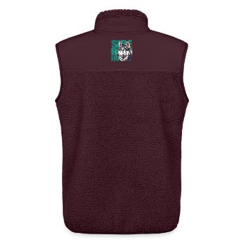 Siberian Husky Portrait - Unisex Sherpa Gilet by Stanley/Stella - maroon - Back - AI Model Male 178 light (178cm)