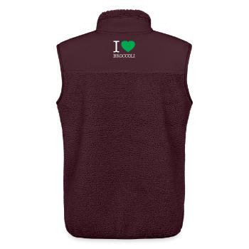I LOVE BROCCOLI Brokkoli - Unisex Sherpaweste von Stanley/Stella - Maroon - Hinten - AI Model Male 178 light (178cm)