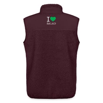 I LOVE SALAD - Unisex Sherpaweste von Stanley/Stella - Maroon - Hinten - AI Model Male 178 light (178cm)