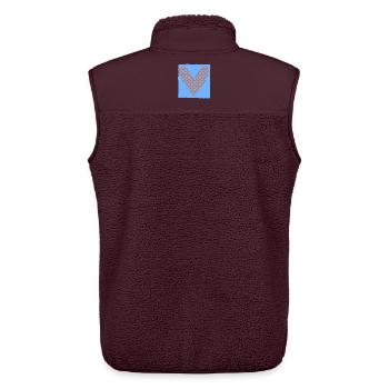 HERZ. HERZ. VALENTINSTAG. LIEBE. LIEBE. PAAR. - Unisex Sherpaweste von Stanley/Stella - Maroon - Hinten - AI Model Male 178 light (178cm)