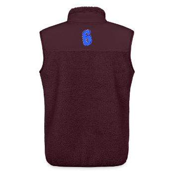 Zahl 6 Nummer - Unisex Sherpaweste von Stanley/Stella - Maroon - Hinten - AI Model Male 178 light (178cm)
