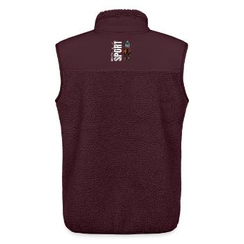 Eins mit dem Sport - Reiten - Unisex Sherpaweste von Stanley/Stella - Maroon - Hinten - AI Model Male 178 light (178cm)
