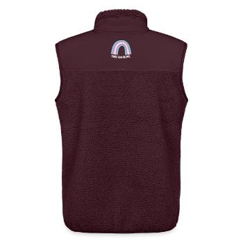 Trans ist wunderschön - Unisex Sherpaweste von Stanley/Stella - Maroon - Hinten - AI Model Male 178 light (178cm)