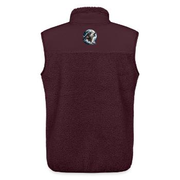 Wolf heult den Vollmond an - Unisex Sherpaweste von Stanley/Stella - Maroon - Hinten - AI Model Male 178 light (178cm)