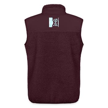The sea of this land doesn't want us anymore 2.0 - Unisex Sherpa Gilet by Stanley/Stella - maroon - Back - AI Model Male 178 light (178cm)