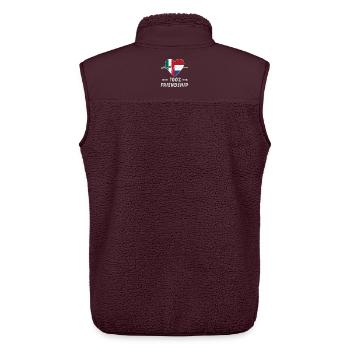 Mexiko und Niederlande 100% Freundschaft - Unisex Sherpaweste von Stanley/Stella - Maroon - Hinten - AI Model Male 178 light (178cm)