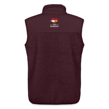 Ungarn und Spanien 100% Freundschaft - Unisex Sherpaweste von Stanley/Stella - Maroon - Hinten - AI Model Male 178 light (178cm)