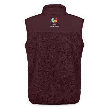 Nigeria und Spanien 100% Freundschaft - Unisex Sherpaweste von Stanley/Stella - Maroon - Hinten - AI Model Male 178 light (178cm)