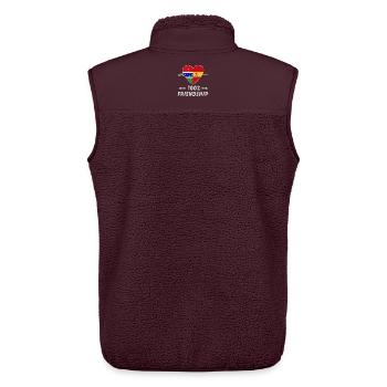 Gambia und Spanien 100% Freundschaft - Unisex Sherpaweste von Stanley/Stella - Maroon - Hinten - AI Model Male 178 light (178cm)