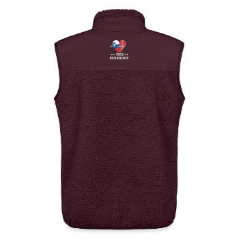Slowenien und Norwegen 100% Freundschaft - Unisex Sherpaweste von Stanley/Stella - Maroon - Hinten - AI Model Male 178 light (178cm)