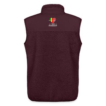 Mali und Norwegen 100% Freundschaft - Unisex Sherpaweste von Stanley/Stella - Maroon - Hinten - AI Model Male 178 light (178cm)