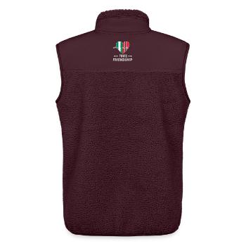 Nigeria und Norwegen 100% Freundschaft - Unisex Sherpaweste von Stanley/Stella - Maroon - Hinten - AI Model Male 178 light (178cm)