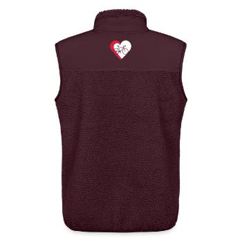 I love my bicycle - Bike and heart - Unisex Sherpa Gilet by Stanley/Stella - maroon - Back - AI Model Male 178 light (178cm)