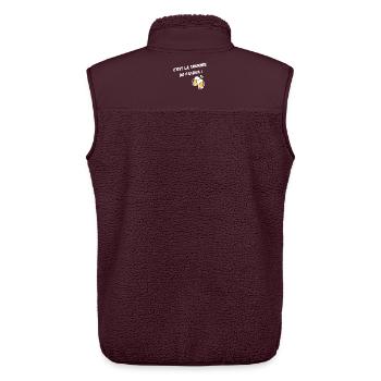 C'est La Tournée Du Patron ! - Veste sans manches sherpa unisexe Stanley/Stella - maroon - Dos - AI Model Male 178 light (178cm)
