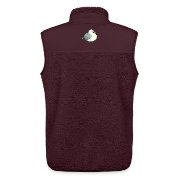 Comic dick fett Nordsee Moin Möwe Pier Hafen - Unisex Sherpaweste von Stanley/Stella - Maroon - Hinten - AI Model Male 178 light (178cm)