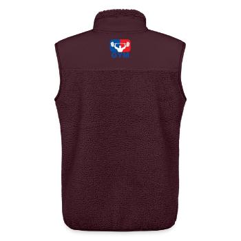 GYM Bodybuilding Gewicht - Unisex Sherpaweste von Stanley/Stella - Maroon - Hinten - AI Model Male 178 light (178cm)