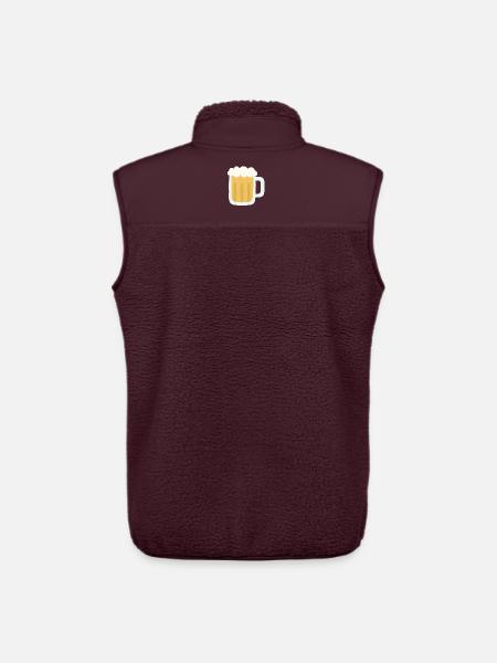 Foamy Beer Mug Illustration - Unisex Sherpa Gilet by Stanley/Stella - maroon
