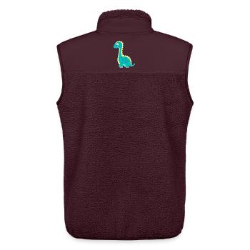 Cuddly dinosaur lucky charm - Unisex Sherpa Gilet by Stanley/Stella - maroon - Back - AI Model Male 178 light (178cm)