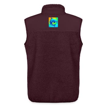 dolphin - Unisex Sherpa Gilet by Stanley/Stella - maroon - Back - AI Model Male 178 light (178cm)